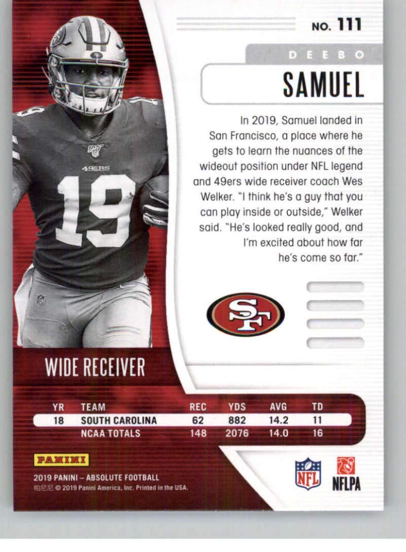 Amazon.com: 2019 Absolute #111 Deebo Samuel RC Rookie San
